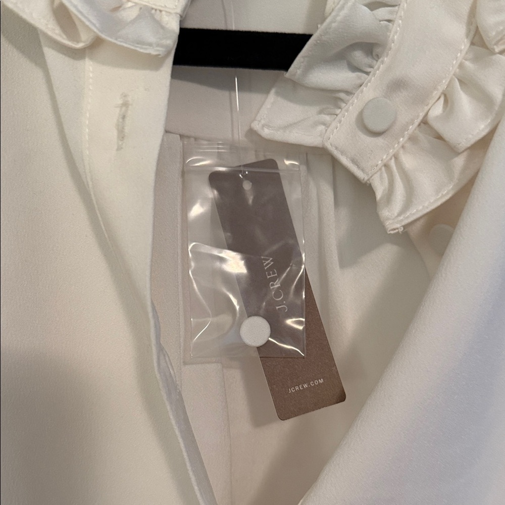 J Crew Cream Ruffled Sleeveless Blouse - Picture 3 of 3